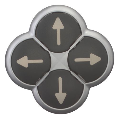 EATON PUSHBUTTON, 4-WAY, MOM PB SIL-BZL ETCHED