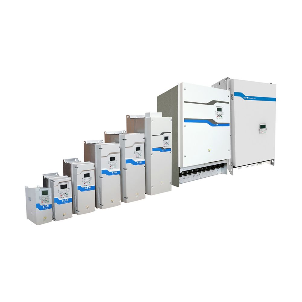 EATON VSD, 400 V AC, 3-ph, 5.6 A, 2.2 kW, IP20, EMC filter, 7-Seg, Pot,, Brake chopper, STO