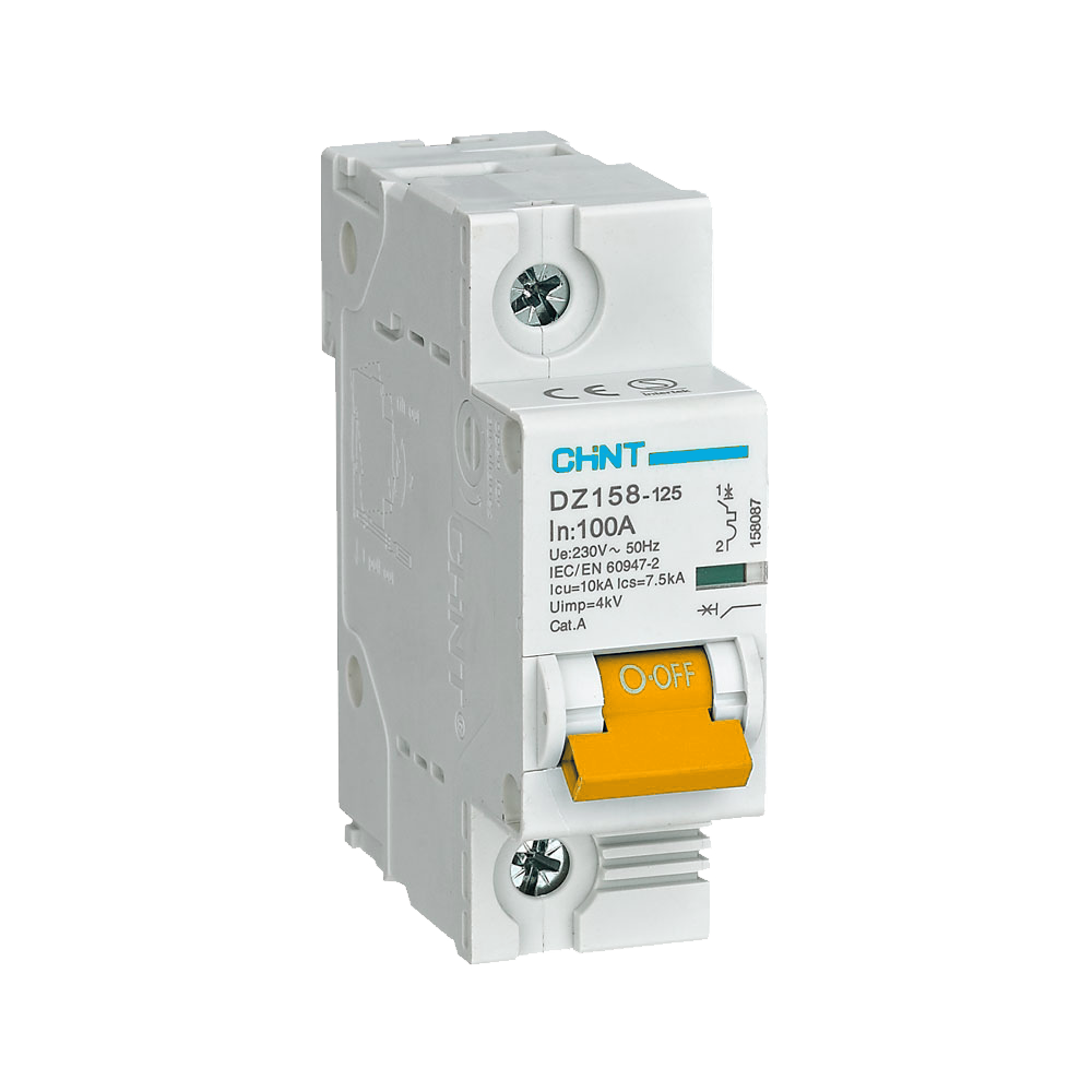 Chint 6kA 1P 100A Circuit Breaker D-Curve AC/DC DZ158-1P-D100-06