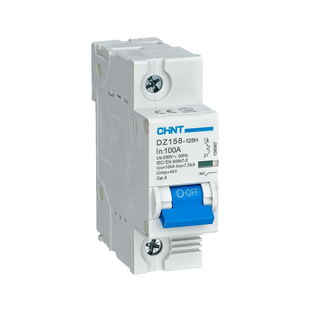 Chint 10kA 1P 125A Circuit Breaker C-Curve AC/DC DZ158H-1P-C125-10