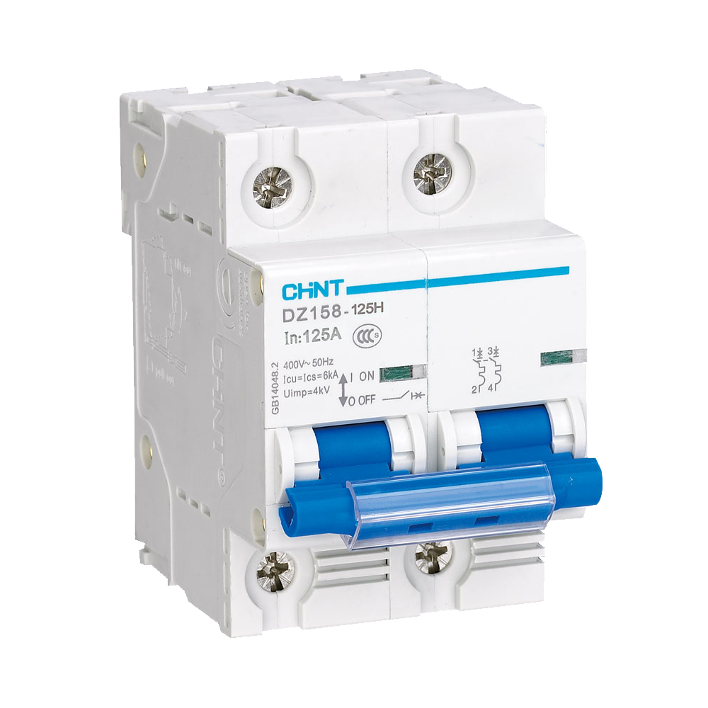 Chint 10kA 2P 63A Circuit Breaker C-Curve AC/DC DZ158H-2P-C063-10