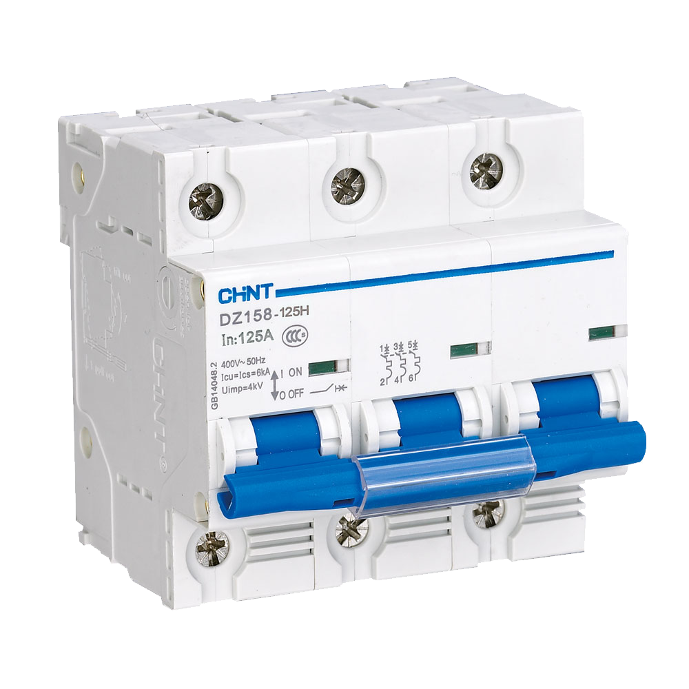Chint 10kA 3P 100A Circuit Breaker C-Curve AC/DC DZ158H-3P-C100-10