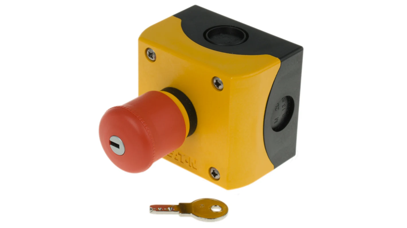 EATON EMERGENCY-STOP KEY-REL MUSHROOM, 1N/O+1N/C, SURFACE MOUNT