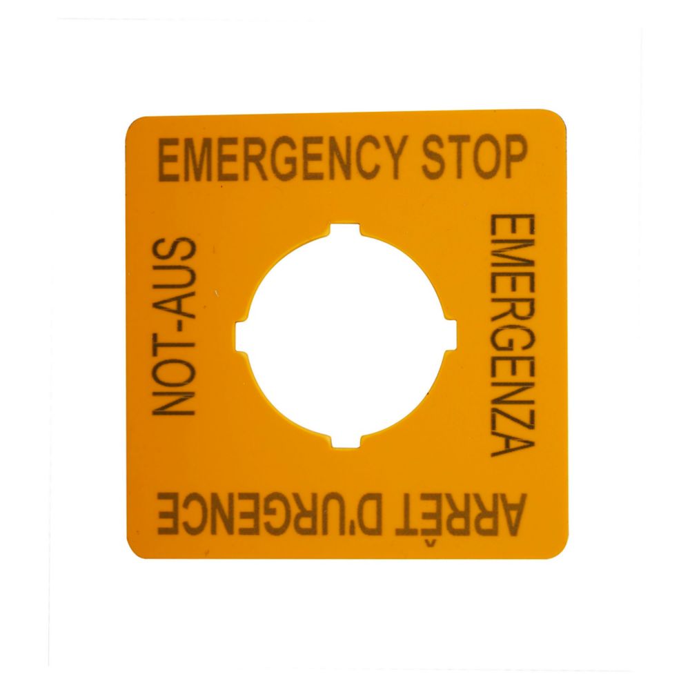 EATON EMERGENCY – STOP LABELS FOR USE M22 AND C22, 50X50MM