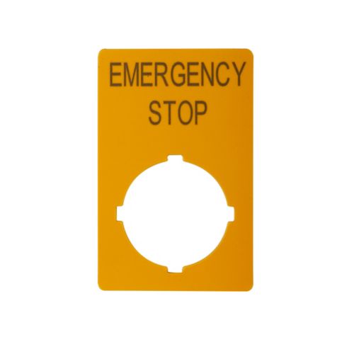 EATON EMERGENCY – STOP LABELS FOR USE M22 AND C22, 50X33MM