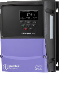 Invertek Optidrive P2 IP66, 4.3 Amps 0.75 kW 1Ph. Input, 3Ph. Output, 200-240V, EMC Filter, Brake Chopper, TFT Display ODP-2-22075-1KF4A-MN