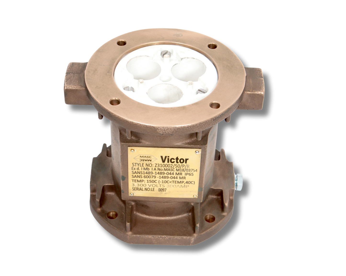 VICTOR PLUGS AND SOCKETS 3.3kV 300A Adaptor c/w Resin 120mm2