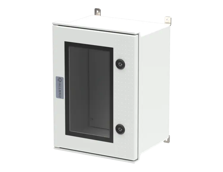 ALLBROX 3 WITH CLEAR DOOR PC ABOVE BOXES INCLUDE: SMC DEVICE PLATE, S/S HINGES, WALL BRACKETS, LOCKING MECHANISM & PANEL KEY