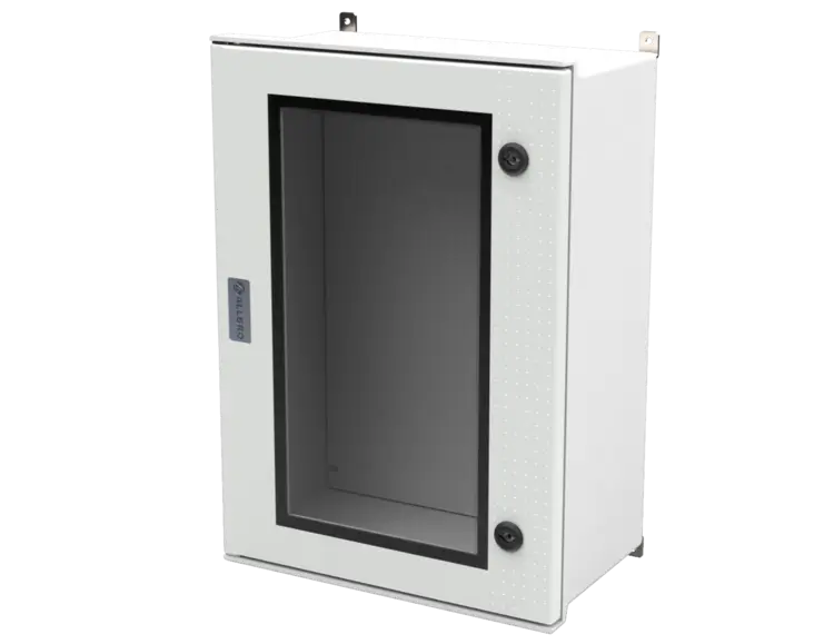ALLBROX 5 WITH CLEAR DOOR PC ABOVE BOXES INCLUDE: SMC DEVICE PLATE, S/S HINGES, WALL BRACKETS, LOCKING MECHANISM & PANEL KEY