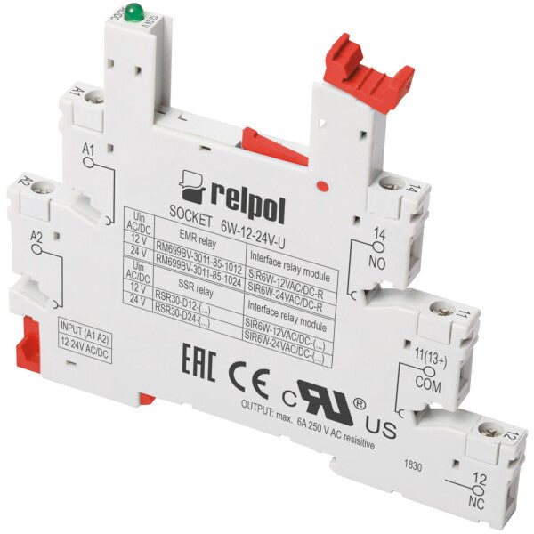 RELPOL S.A Sockets for interface relays SIR6W