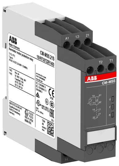 ABB CM-MSS.21P Therm. motor protec. relay 1n/o+1n/c, 24-240VAC/DC 1SVR740722R1400