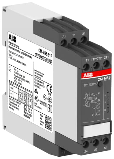 ABB CM-MSS.51P Therm. motor protec. relay 2x1c/o, 24-240VAC/DC 1SVR740712R1300