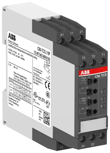 ABB CM-TCS.11P Temperature monitoring relay Temp.-range -50...+50?ª??ƒ???ÿ?¯C, 24-240VAC/DC 1SVR740740R0100
