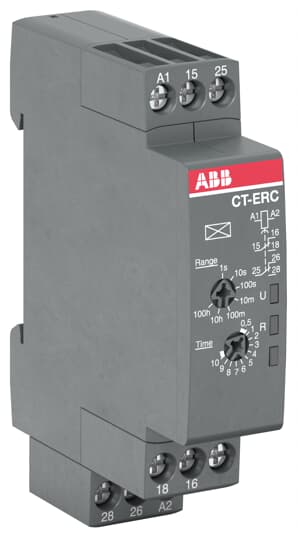 ABB CT-ERC.22 Time relay, ON-delay 2c/o, 24-48VDC/24-240VAC 1SVR508100R0100