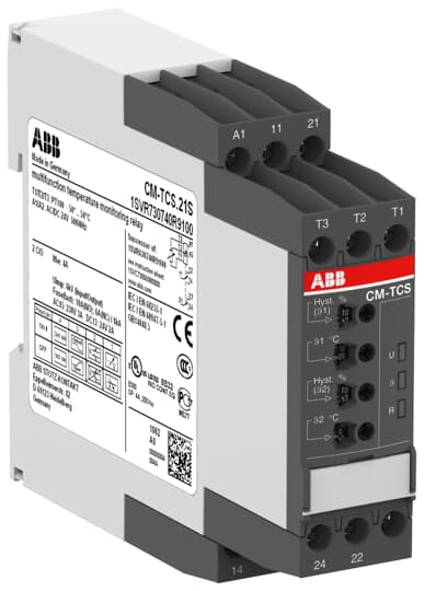 ABB CM-TCS.21S Temperature monitoring relay Temp.-range -50...+50?ª??ƒ???ÿ?¯C, 24VAC/DC 1SVR730740R9100