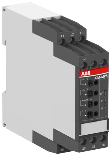 ABB CM-MPS.11S Three-phase monitoring relay 2c/o, 0,0.1-30s, L1-L2-L3-N=3x90-170VAC 1SVR730885R1300