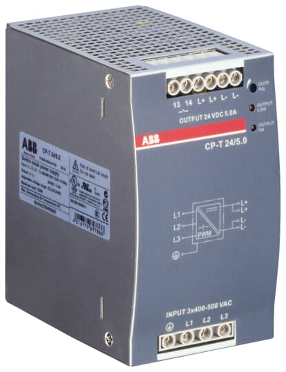 ABB CP-T 24/5.0 Power supply In: 3x400-500VAC Out: 24VDC/5.0A 1SVR427054R0000