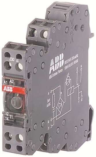 ABB RBR122G-230VUC Interface relay R600 2c/o,A1-A2=230VAC/DC,5-250VAC/10mA-8A 1SNA645513R2000