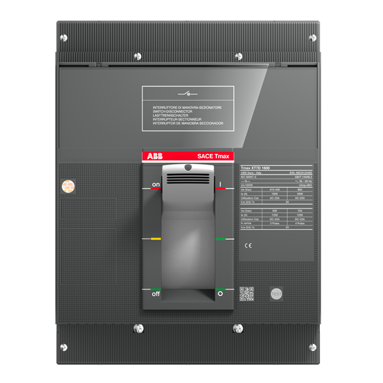 ABB Moulded Case Circuit Breaker XT7D 1000 3p F F 1SDA101906R1