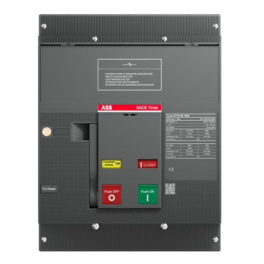 ABB Moulded Case Circuit Breaker XT7D M 1600 3p F F 1SDA101914R1