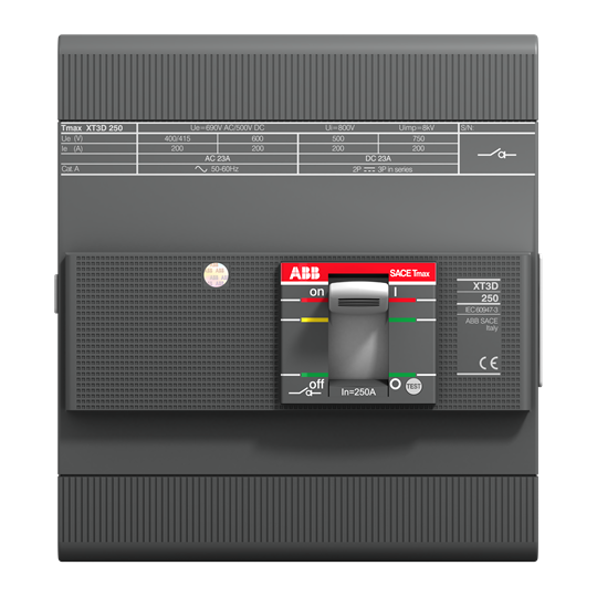 ABB Moulded Case Circuit Breaker XT3D 250 4p F F 1SDA068211R1