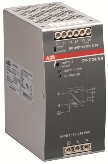 ABB CP-E 24/5.0 Power supply In:115/230VAC Out: 24VDC/5A 1SVR427034R0000