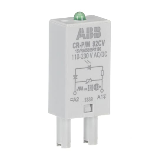ABB CR-P/M 92CV Pluggable module varistor and LED green, 110-230VAC/110VDC 1SVR405655R1100