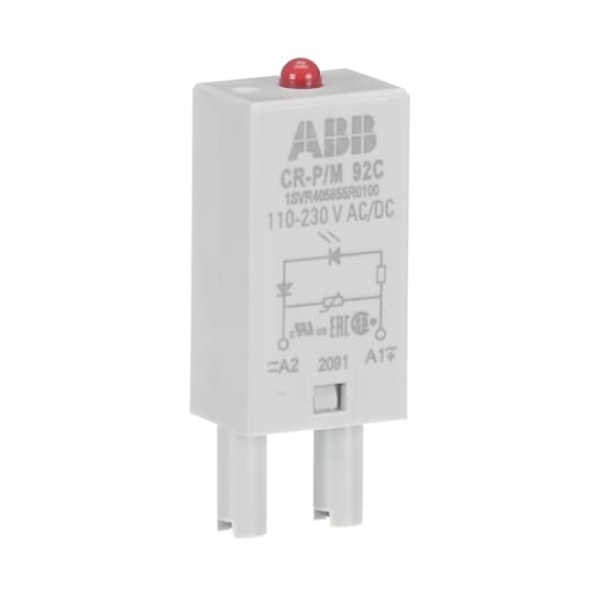 ABB CR-P/M 92C Pluggable module varistor and LED red, 110-230VAC/110VDC 1SVR405655R0100