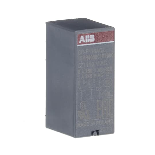 ABB CR-P110AC2 Pluggable interface relay 2c/o, A1-A2=110VAC, 250V/8A 1SVR405601R7000
