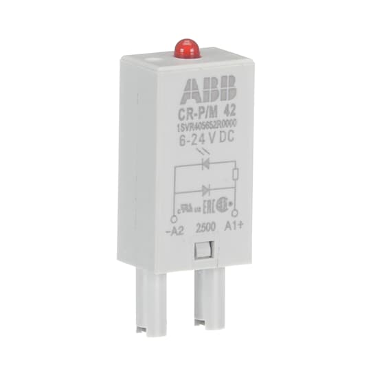 ABB CR-P/M 42 Pluggable module diode and LED red, 6-24VDC, A1+, A2- 1SVR405652R0000