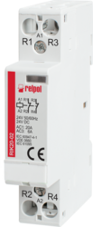RELPOL S.A Installation contactors, RIK20-02-24, control coil voltage 230 V AC/DC, double-pole, mounting on 35 mm rail