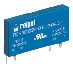 RELPOL S.A Solid State Relays, RSR30-D24-A1-24-020-1, output voltage 240 V AC, maximum output circuit current 2 A AC, without operation state signalling, for PCB.  Output circuit switching - instantaneous switching relay