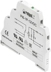 RELPOL S.A Interface relays PI6-1P-24VAC/DC (black), 1 CO contact output. Contact material: AgSnO2. Voltage coil 24 V AC/DC. Rated load AC1  6 A / 250 V AC. Mounting: mounting on 35 mm rail. Cover protection category IP 20.