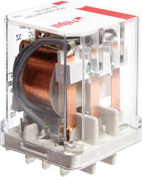 RELPOL S.A Industrial relays RUC-3012-26-5024, 2 CO. Contact material: AgSnO2. Voltage coil 24 V AC. Rated load AC1  16 A / 250 V AC. Mounting: for plug-in sockets and for flat insert connectors - faston 187 . Cover protection category .