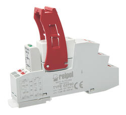 RELPOL S.A Push-in interface relay set: relay RM85 transparent cover blue colour - DC coils (contacts 1 CO, AgNi, rated load 16 A*, coil voltage 24 V DC), socket GZP80 (grey, Push-in), module M41G (version LD)