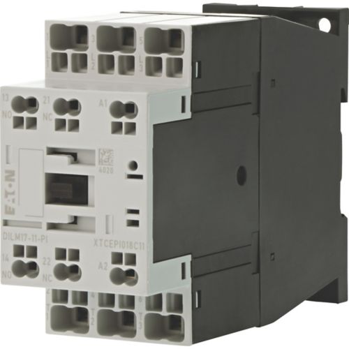 EATON  CONTACTOR, 3 POLE, 380 V 400 V 7.5 KW, 1 N/O, 1 NC, RDC 24: 24 - 27 V DC, DC OPERATION, PUSH IN TERMINALS