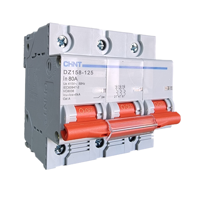 Chint 6kA 3P 125A Circuit Breaker C-Curve AC/DC DZ158-3P-C125-06