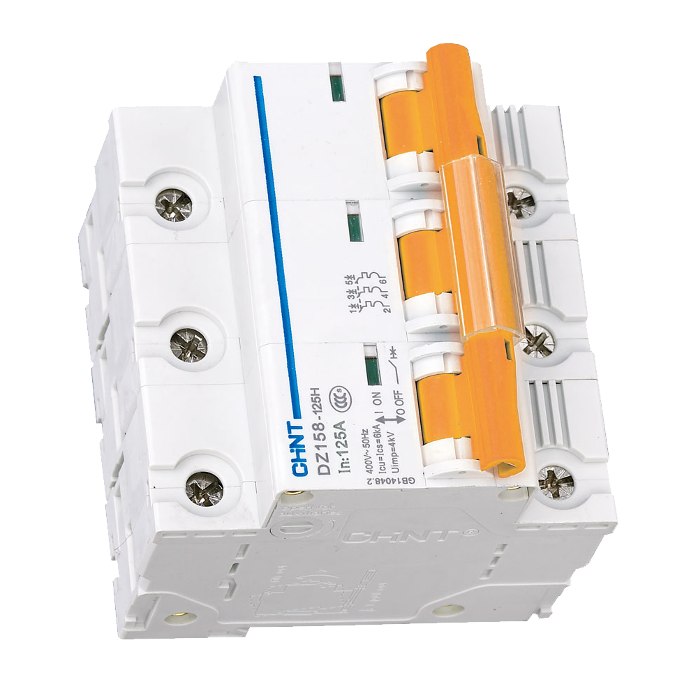 Chint 10kA 3P 80A Circuit Breaker D-Curve AC/DC DZ158H-3P-D080-10