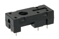 RELPOL S.A Socket for relays: RM87N, RM87N sensitive, RM92. For PCB. Dimensions 31,3 x 12,7 x 9 mm. One pole, 3,5 mm pinout. Rated load 12 A, 300 V AC