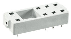 RELPOL S.A Socket for relays: RM84, RM85, RM85 inrush,  RM85 105 °C sensitive,  RM87L, RM87L sensitive,RM87P, RM87P sensitive. For PCB. Dimensions 34,6 x 12,9 x 6,6 mm. Two poles, 5 mm pinout. Rated load 8 A, 250 V AC