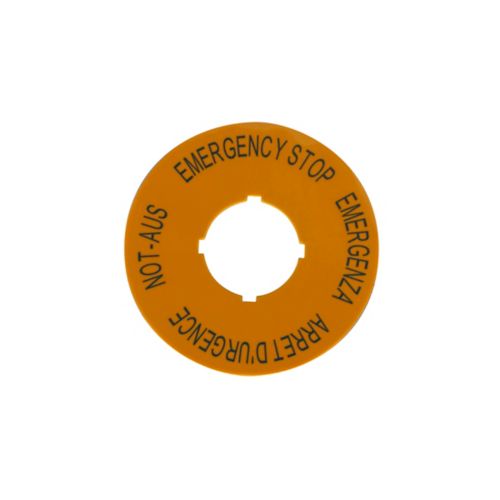 EATON  EMERGENCY – STOP LABELS FOR USE M22 AND C22,4 LANGUAGES - 60MM DIA
