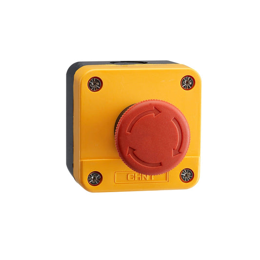 Chint Emergency Stop 65 x 65 Yellow Enclosure NP2-J174
