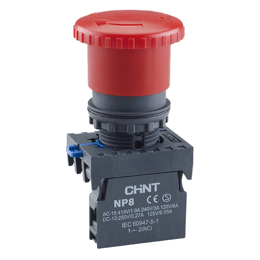 Chint Pushbutton illuminated Red 1NC 110V-230VAC NP8-01BND/4