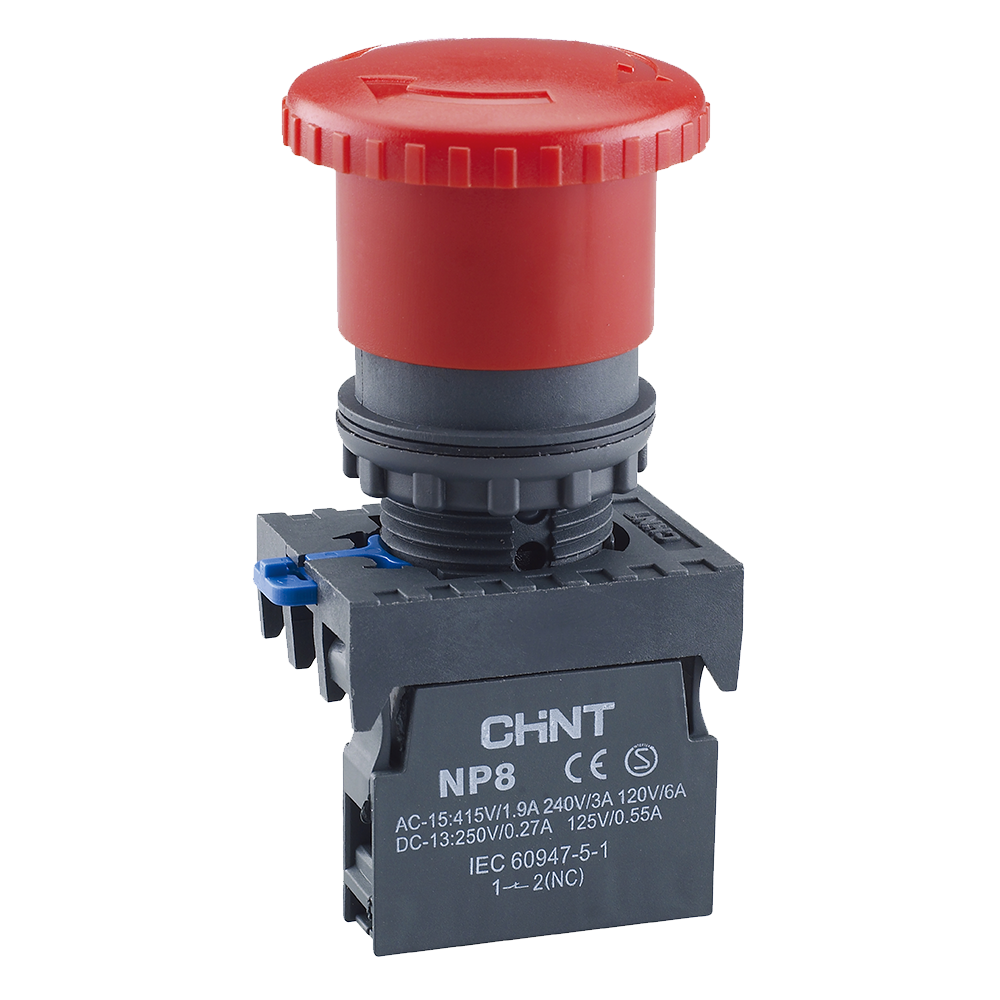 Chint Pushbutton Non-illuminated Red 1XNC NP8-01BN/4