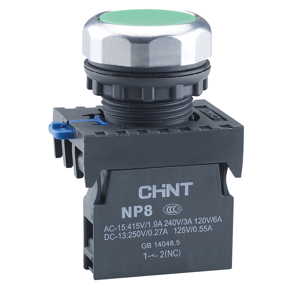 Chint Pushbutton Non-illuminated Black 1XNO NP8-10BN/2