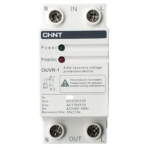 Chint Over Under Voltage Relay 80A 3P+N Bottom Entry OUVR-1/80A-3P+N-BE