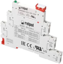 RELPOL S.A Interface relay: consists with:universal socket 6WB-12-24V-U and relay  RSR30-D24-D1-04-025-1. Width: 6,2 mm. 24 V AC/DC