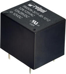 RELPOL S.A Miniature relays RM50N-3011-85-1048, 1 CO. Contact material: AgSnO2. Voltage coil 48 V DC. Rated load AC1  12 A / 125 V AC. Mounting: for PCB. Cover protection category IP 67.
