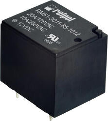 RELPOL S.A Miniature relays RM51-3021-85-1024, 1 NO. Contact material: AgSnO2. Voltage coil 24 V DC. Rated load AC1  10 A / 250 V AC. Mounting: for PCB. Cover protection category IP 67.
