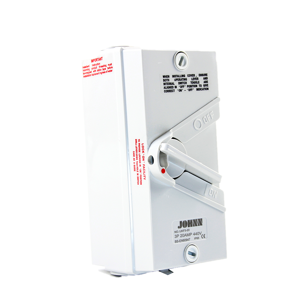 Chint Weatherproof Isolator 2P 20A/440V UKF2-20